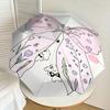 1pc Floral Bow Automatic Open/Close Umbrella Compact Folding Umbrella with 8-Rib Shaft for Women/Men, Elegant Birthday1191S