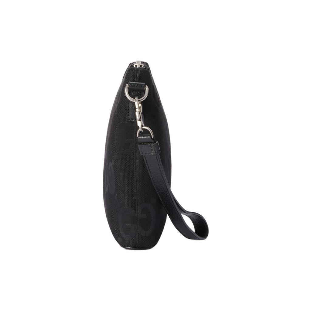 Gucci Detachable Shoulder Strap Zipper Closure Canvas Messenger Bag Men Shoulder Bags Black 739668-FABRP-1000