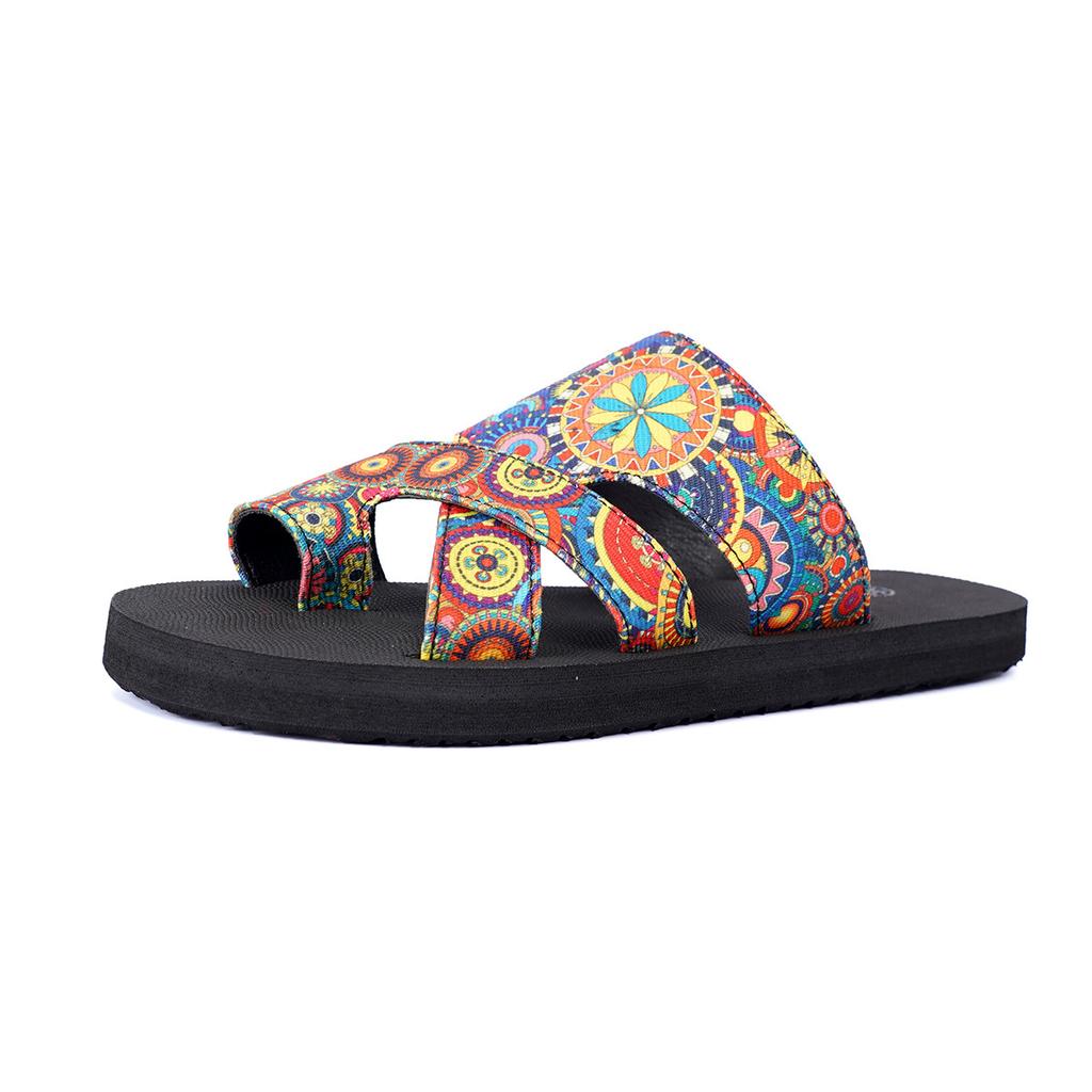 Тапочки женские большого размера на платформе с цветным носком, пляжные тапочки