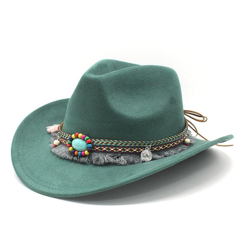 Замшевая шляпа Jazz Hat Western Cowboy Hat Men's British Gentleman's Top Hat Big Brim Outdoor Sun Hat