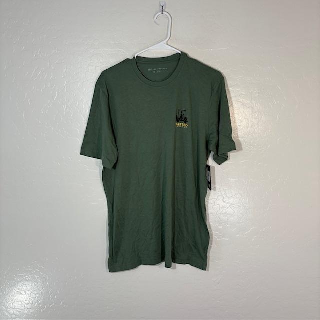 Рубашка TravisMathew Мужская Средняя Зеленая Wasted Weekend Графическая футболка для гольфа Футболка