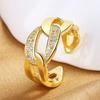 925 Sterling Silver HipHop Ring Open Adjustable Silver/Gold For Women Exquisite Student Girlfriend Jewelry Wedding Party GiftG