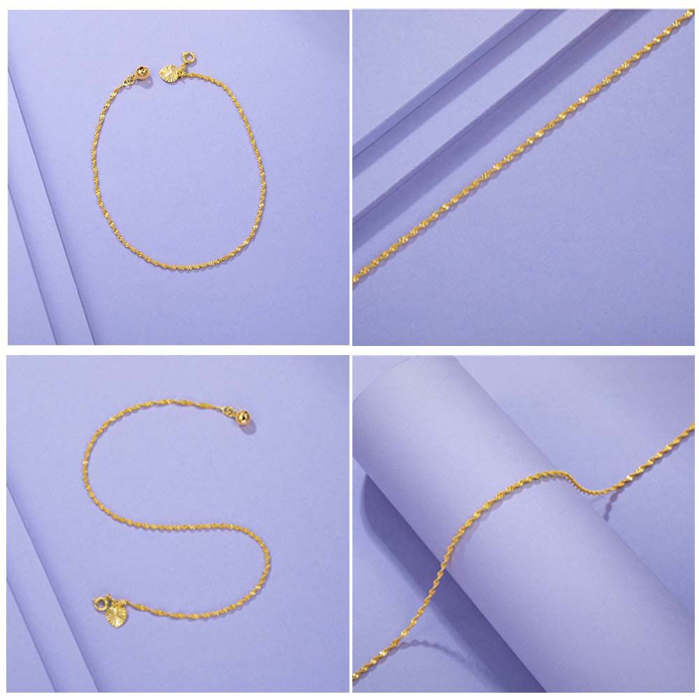 Love Heart Drop Chain Bell Pendant Thin Chain Water Wave Necklace Anklet Bracelet Thick Chain