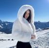 Жареная улица, Тока, Куртка из лисьего меха, Женская короткая свободная куртка с капюшоном из искусственного меха