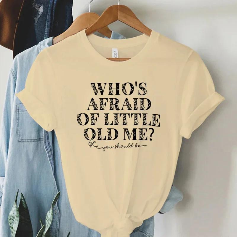 2024 New TTPD Music Album T-Shirts Women's Who's Afraid of Little Old Me Print T Shirt Harajuku O-Neck Short Sleeve Fans Tshirt