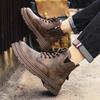 Ankle Boots Men's Denim Boots Rubber Sole Men Work Shoe Brown Motorcycle Shoes Platform Designer Shoes 2025 Classic Short Boots