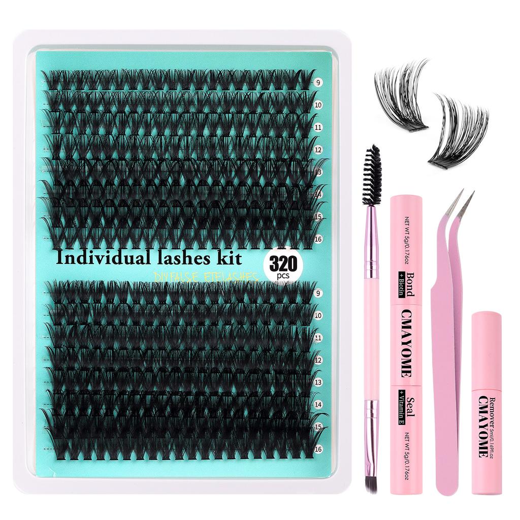 320 Clusters Beauty Lash Extension Kits Private Label Custom Logo 3d Soft Classic Custom Lashes Individual Eyelash Extensions