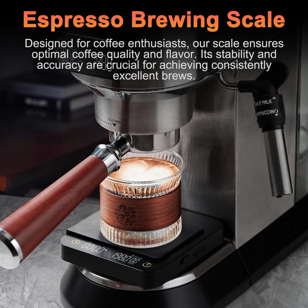 Digital Coffee Scale With Timer Wireless Display - 3Kg0.1G Accurate Kitchen Scale For Espresso And Pour Over Coffee
