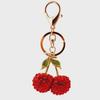 Креативный брелок со стразами в виде вишни: Милый аксессуар для женской сумки, подвеска в форме фрукта, идеальный небольшой подарок