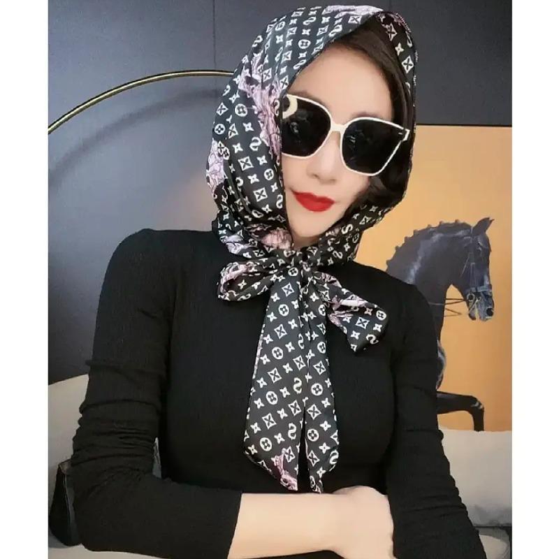 Имитация шелковой мусульманской шапки Баотоу, шарфа, модной солнцезащитной шапки-тюрбана, мягкой женской шапки-хиджаба, платка, исламской шапки