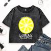 When Life Gives You Lemons Ask For Salty Tequila Woman Washed T-Shirt Slim Clothes O-Neck Crop T Shirt Soft Cotton Top