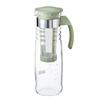 HARIO Cold Brew Tea Pot with Basket Mesh, 1200ml Capacity, Smoky Green, Heat-Resistant Glass, Boiler and Dishwasher Safe, Made In Japan, HCC-12-SG