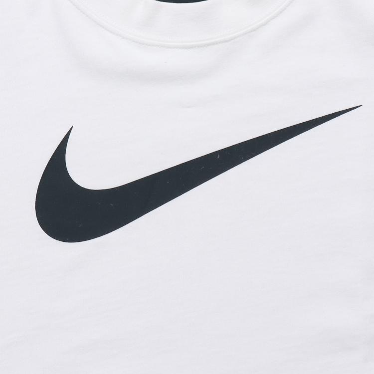 Nike Sportswear Swoosh Logo Casual Crop Top Women Tops White CJ3765-100