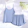 Two Piece Pajama Set Sexy Top And Shorts Pyjamas Sleepwear High Elastic Pijama Nightie Home Clothes
