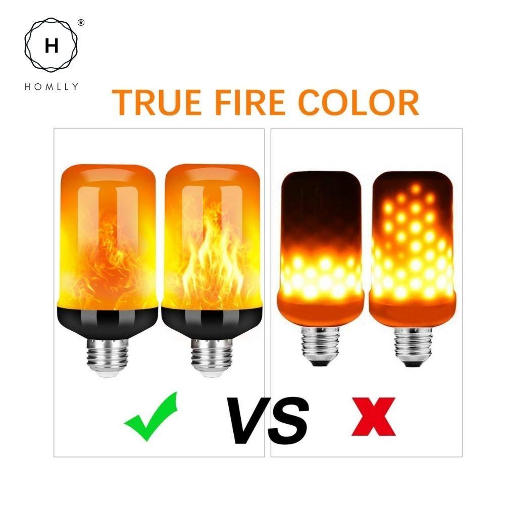 Homlly LED  Fire Flame Light Bulb (4 Modes Flickering) (X3PCS)