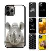 Чехол для телефона Животное Носорог Для iPhone 17 Air 15 16 16e 14 13 Pro Max Coque 12 11 Pro Max Для Apple PLUS fundas