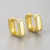 925 Sterling Silver Earrings For Women Trendy Gold Color Geometric Earring Jewelry Prevent Allergy Party Accessories Gift
