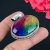 Rainbow Solar Quartz Gemstone Pendant Solid 925 Sterling Silver Pendant Jewelry Gift For Unisex