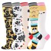 New Cute Cartoon Cat Men Women Knee High Compression Socks 20-30 MmHg Fit Medical Edema Diabetes Varicose Veins Running Socks