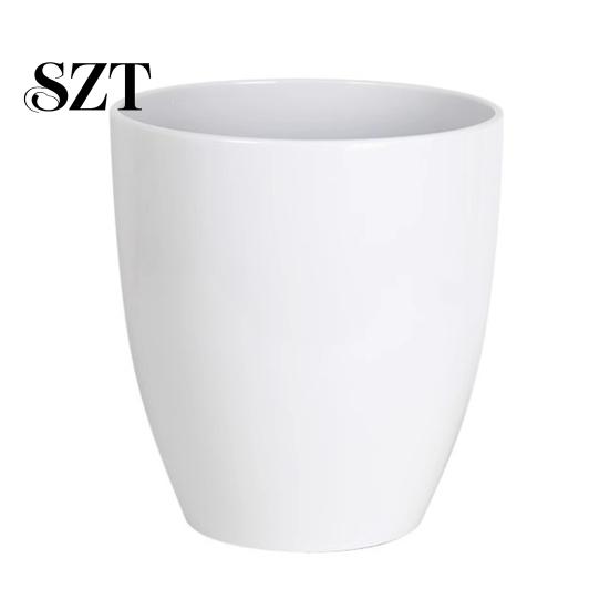 Lightweight Monstera Planter Deep Flower Pot Imitation Ceramic Plant with Drainage Hole Resin Stylish Office Holder Saucer for Indoor Outdoor