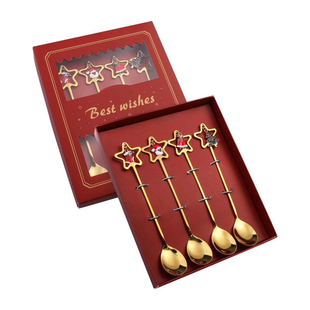 4pcs/set Christmas Cutlery Cartoon Festive Flatware Dining Table Accessories *