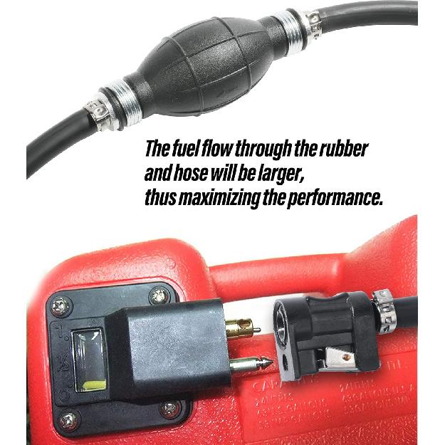 6FT Boat Motor Fuel Line Hose With Primer Bulb Steel Hose Clamps,Universal ID 5/16" Boat Fuel Line Assembly Kit,Compatible With Outboard RVs Tractors