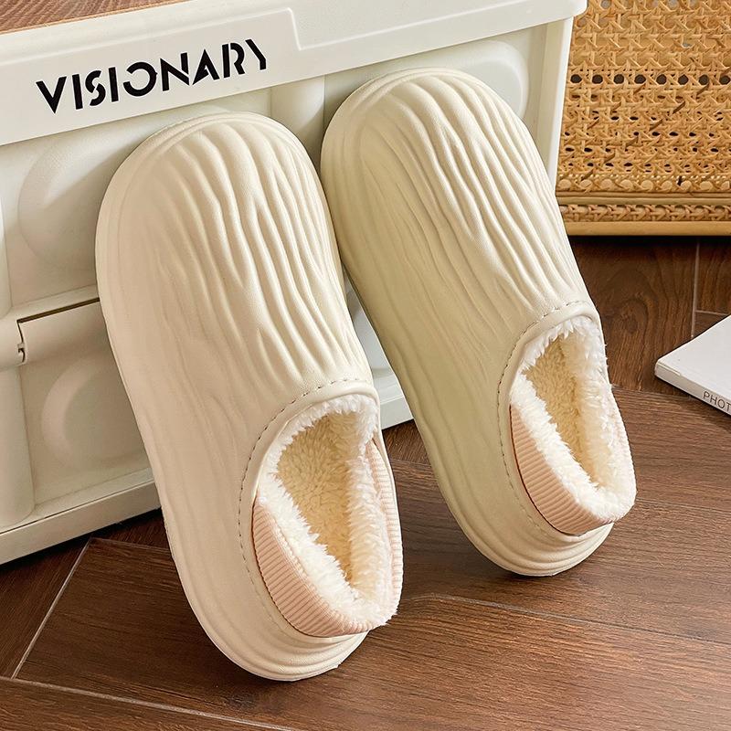 Зимние теплые женские тапочки повседневные плюшевые балетки домашние водонепроницаемые нескользящие туфли для дома и улицы толстые домашние тапочки на платформе
