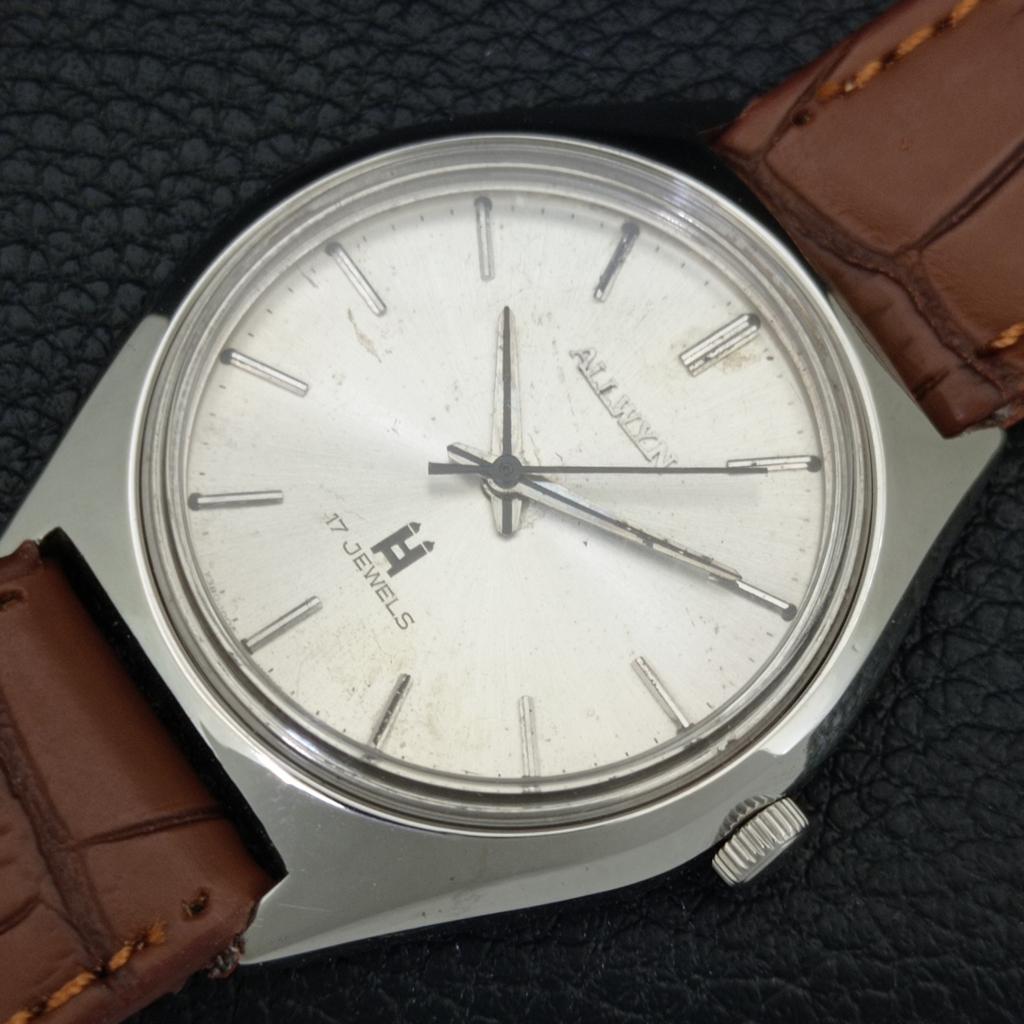 ВИНТАЖНЫЕ МУЖСКИЕ ЧАСЫ ALLWYN 6300A С РУЧНЫМ ЗАВОДОМ И ОРИГИНАЛЬНЫМ ЦИФЕРБЛАТОМ ИНДИЯ a708123-1