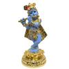 India Lord Krishna Idol | Gold Plated Krishna Statue | Standing Krishna Playing Basuri | Krishna Ji for Pooja & Gifting |