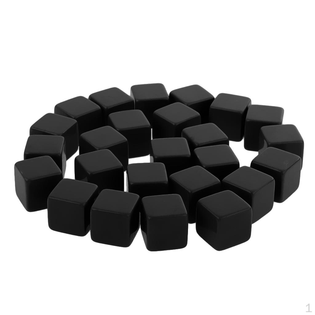 25 Pieces Plastic Opaque Blank Six Sided Dice D6 16mm/0.62'' Dungeon & Dragon TRPG Party Fun Board