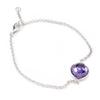 [G9340] - Amethyst 'Linda' Silver Bracelet - 12 Mm