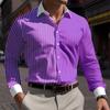 New men's shirt, long-sleeved shirt strip single-breasted shirt loose style business office spring shirt xs-6xl fashion casual