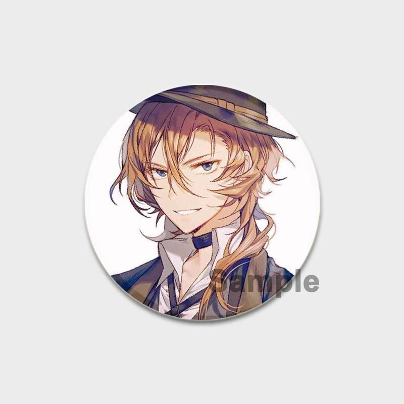 58 мм аниме булавка Bungo Stray Dogs нагрудные булавки Chuuya Ranpo Yosano акриловая брошь ручной работы из эпоксидной смолы значок ювелирный аксессуар для рубашки-сумки
