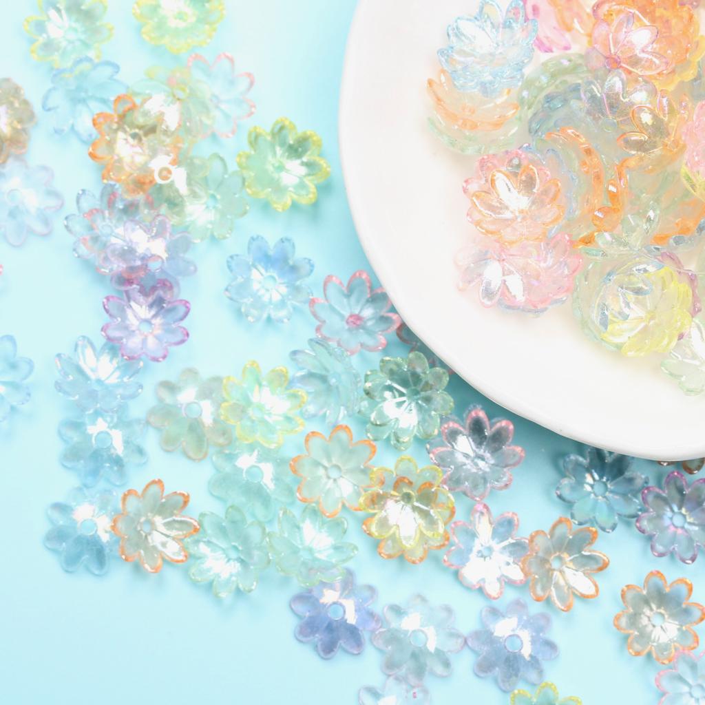 Creative Sun Flower Shape Acrylic Beads Handmade Bracelet Necklace Diy Loose Spacer Beads For Jewelry Making 9.5mm