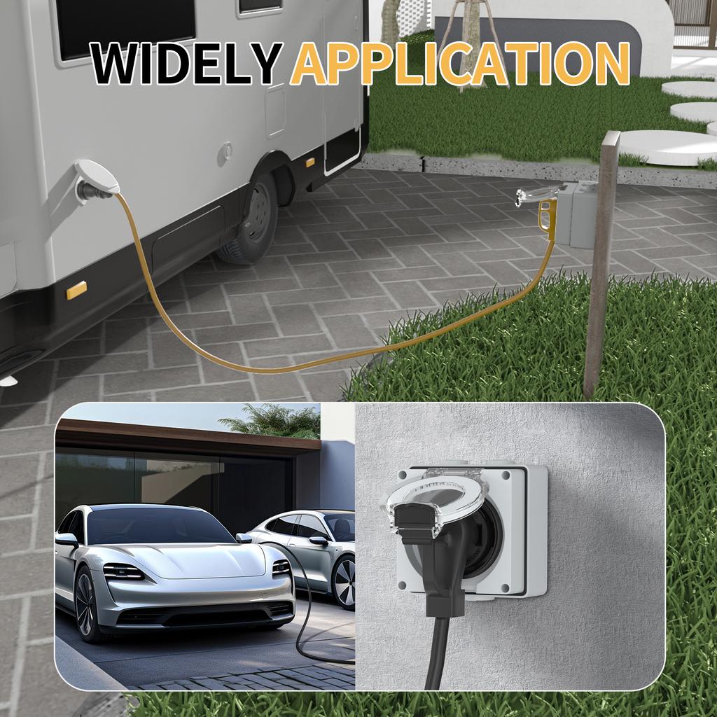 DaierTek 50 Ампер Коробка для розетки для дома на колесах 125/250В NEMA 14-50R Розетка для дома на колесах Погодозащитная Панель электрической розетки для дома на колесах, кемпера, прицепа