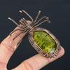 Green Opal Handmade Copper Wire Wrap Spider Pendant 2.56" U7J55