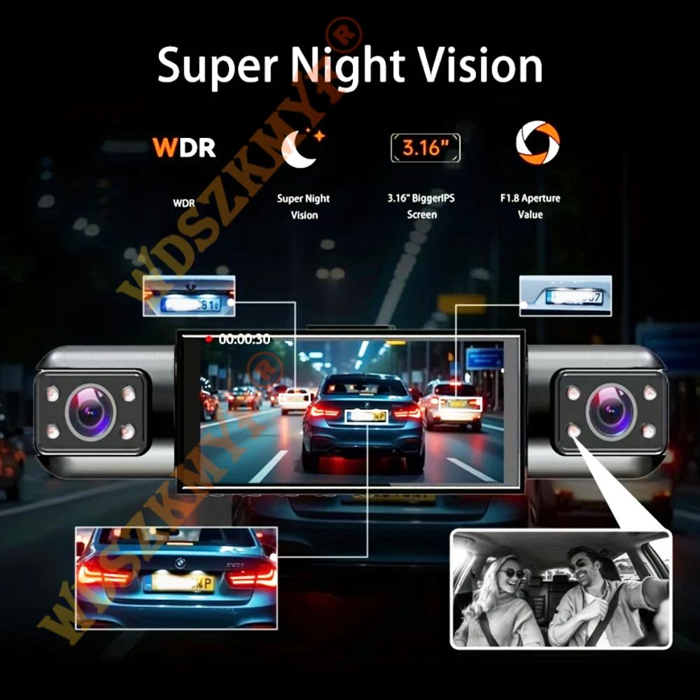 Car DVR 1080P Video Recorder 360°Dash Cam for Car 3/4 Lens Front Right Rear View camera Night Vision 24H Parking Monito Camera