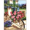Canvas - MARGOT CANEVAS - Pénélope Antique - 50x65cm - The Wheelbarrow of Roses - French Manufacture