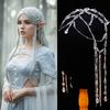 Сказочный Блестящий Бисером Украшение на Лоб Длинная Кисточка Стразы Головная Цепочка Украшение для Волос