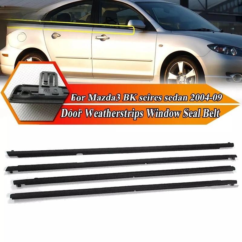 4 шт. Уплотнительные молдинги оконного стекла автомобиля для Mazda3 BK Седан 2004-2009