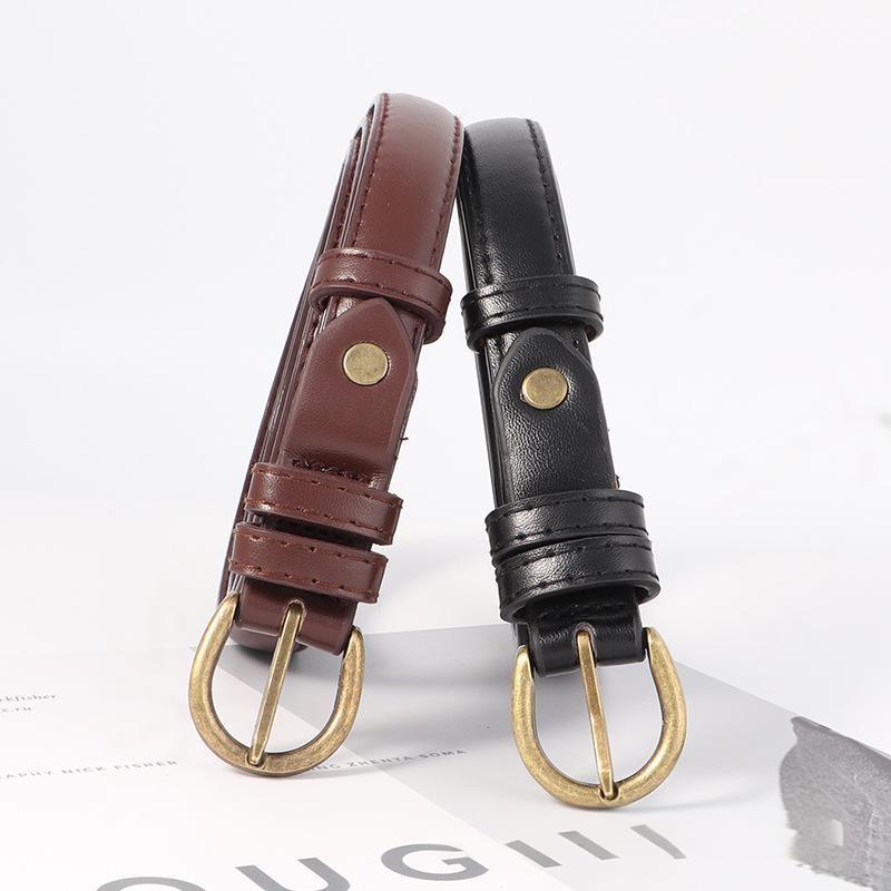 Stylish Style Minimalist Pu Belt With Alloy Pin Buckle For Daily Suitable Use