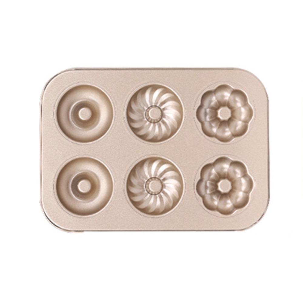 6/12 Cavity Donut Baking Mold Carbon Steel 4 Shapes Cake Baking Tray Easy To Clean Reusable Donut Muffin Pan Dessert Making