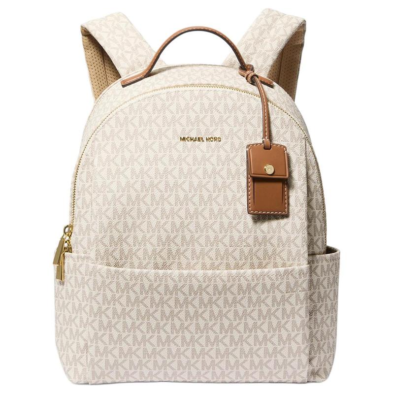 Michael Kors Sable SABLE Рюкзак из покрытого холста с принтом логотипа-буквы Средний Женский Ванильный