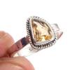 Natural Citrine Gemstone Handmade 925 Solid Sterling Silver Ring Size 6 u2B53