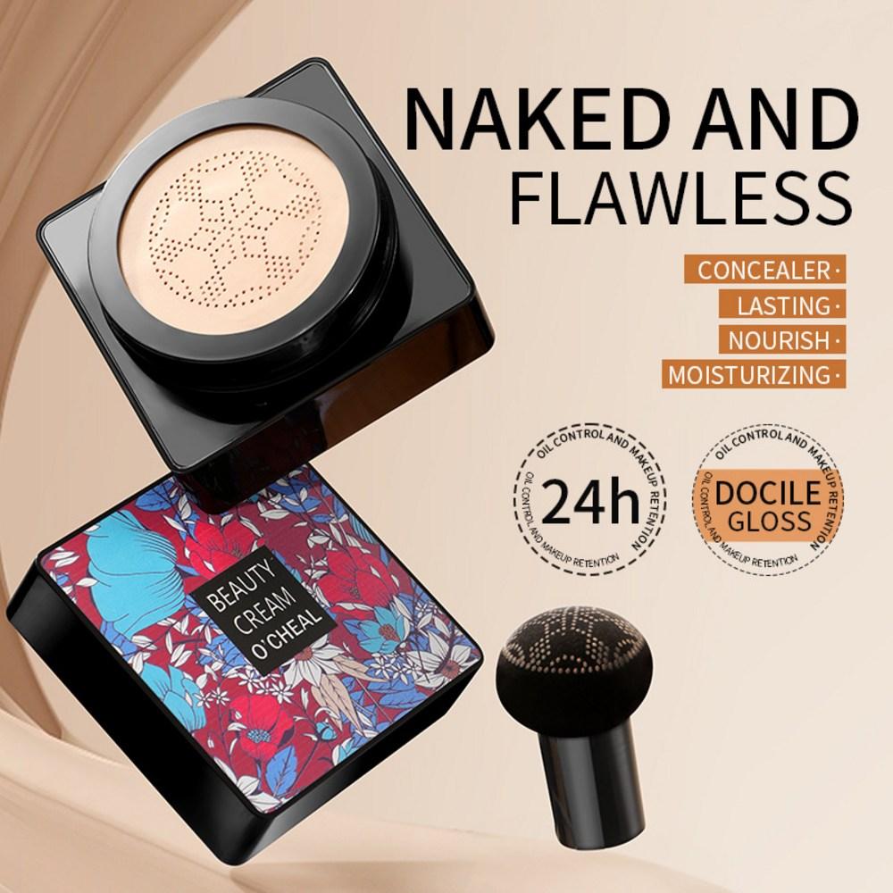 Pink Deer Mushroom Head Puff Tone Up Moist Cushion BB Cushion с хорошим покрытием BB Cushion на 24 часа, 2 шт., 20 г, цвет слоновой кости