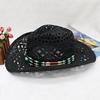 Hat with Decorative Bands Hollow Ultralight Breathable Design Cowgirl Woven Sun