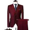 Men's Slim Fit Three-Piece Suit, Multi-Color British Wedding Tuxedo, Plus Size Groomsman Set