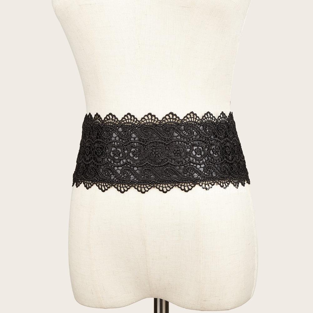 Boho Style Soft Lace Waist Belt Self Tie Wrap Around Bow Tie Belt Cinched Waistband Wide Obi Belt for Dresses