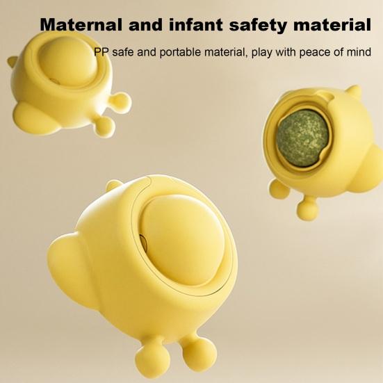 Натуральный шарик для облизывания кошек, вращающийся шарик для еды с кошачьей мятой, болюс для чистки зубов, клейкая зубная паста для моляров для кошек с крышкой