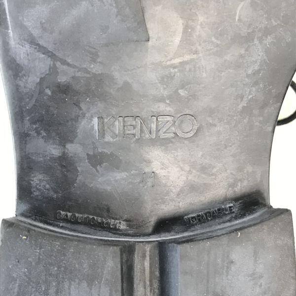 Сделано во Франции KENZO Замшевые Туфли Дерби из Кожи с Гладким Мыском Мужские 41 25.5-26.0 Черные Винтаж(ИСПОЛЬЗОВАЛ)